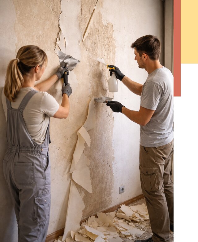 Снятие старых обоев в Каменске-Уральском от 5585 руб. под ключ недорого | ОТДЕЛОЧНИК-Кмн