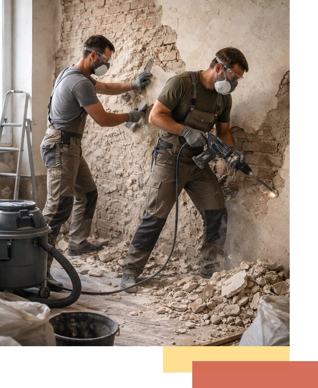 Демонтаж штукатурки со стен в Каменске-Уральском быстро и аккуратно