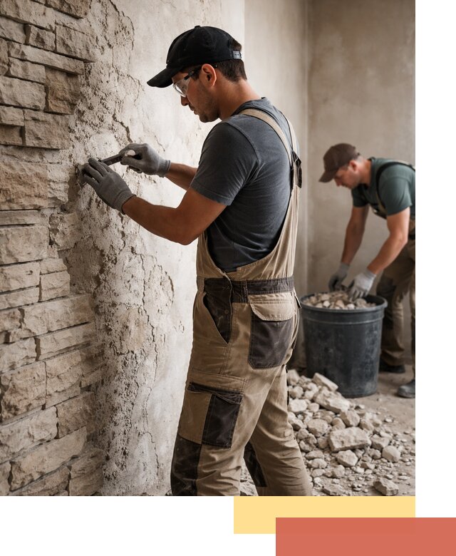 Демонтаж декоративного камня в Каменске-Уральском профессионально и безопасно