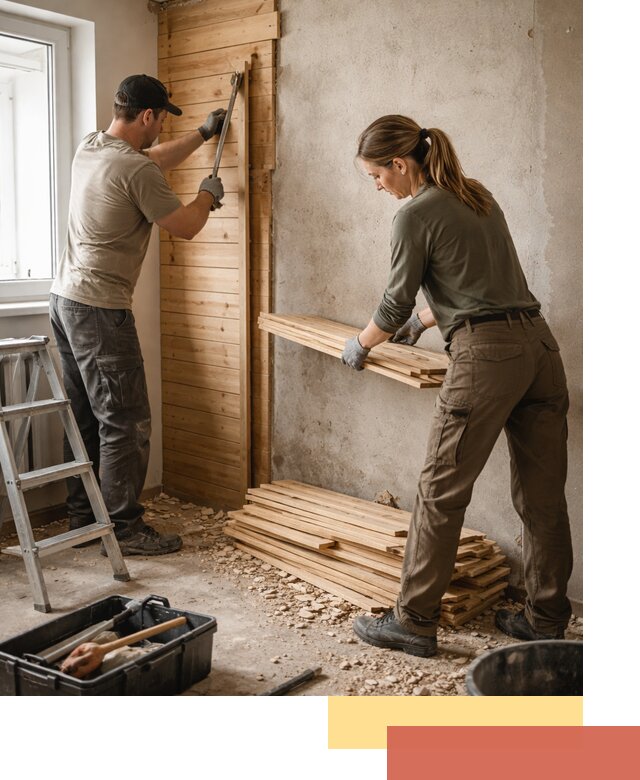 Демонтаж вагонки со стен в Каменске-Уральском — профессиональный демонтаж