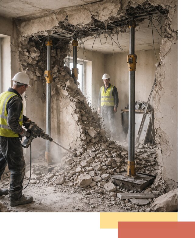 Снос несущих стен в Каменске-Уральском с гарантией безопасности и качества