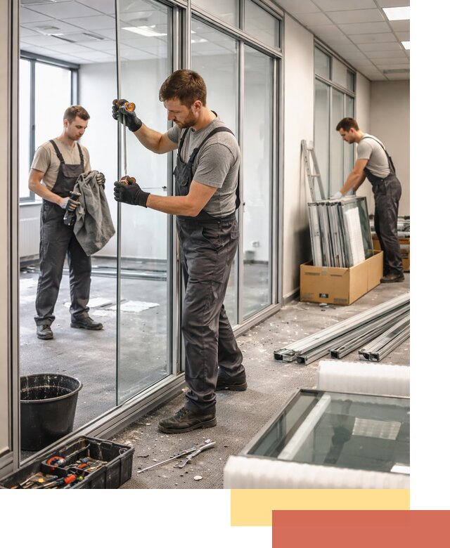 Демонтаж стеклянных перегородок в Каменске-Уральском быстро и безопасно