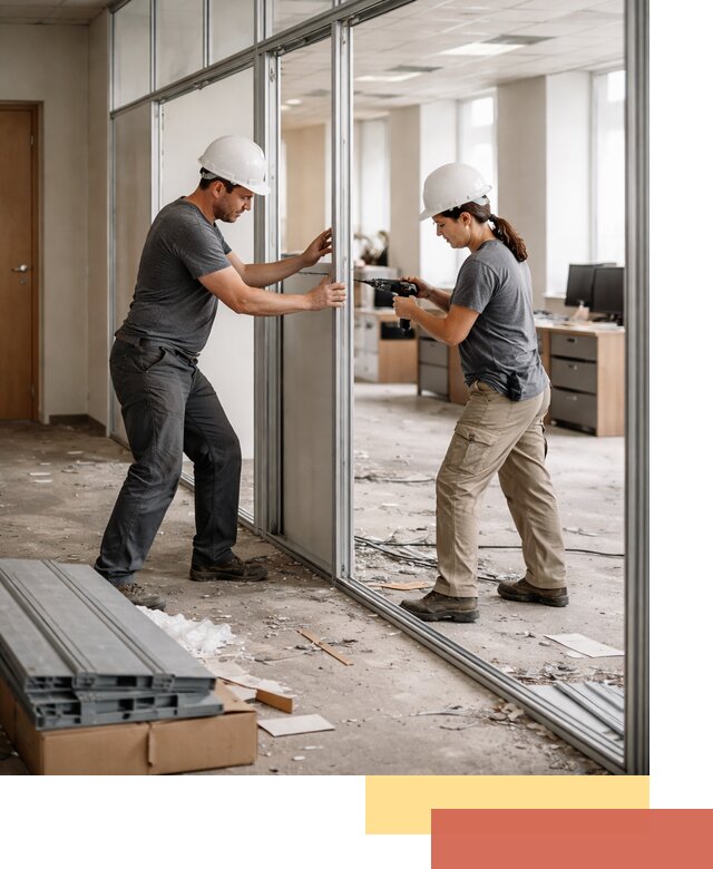 Демонтаж алюминиевых перегородок в Каменске-Уральском быстро и аккуратно