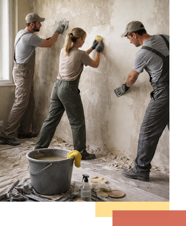 Очистка стен от клея и грунтовки в Каменске-Уральском качественно и быстро