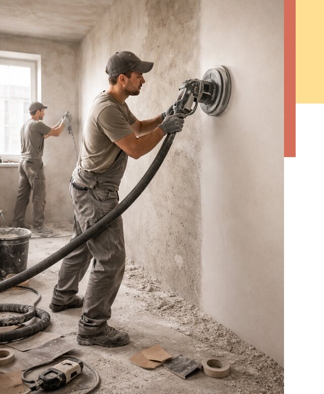 Шлифовка стен в Каменске-Уральском от 1277 руб/м2 — быстро и недорого | ОТДЕЛОЧНИК-Кмн