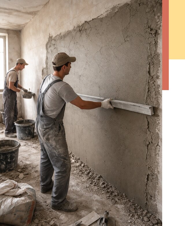 Цементная штукатурка стен в Каменске-Уральском от 4787 руб/м2 — быстро и недорого | ОТДЕЛОЧНИК-Кмн