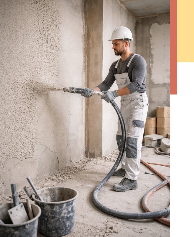 Машинная штукатурка стен в Каменске-Уральском под ключ от 6915 руб./м2 | ОТДЕЛОЧНИК-Кмн