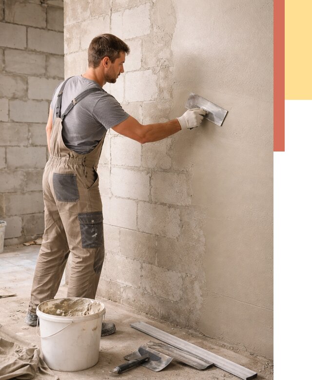 Штукатурка стен из газобетона в Каменске-Уральском от 2234 руб./м2 — быстро и недорого | ОТДЕЛОЧНИК-Кмн