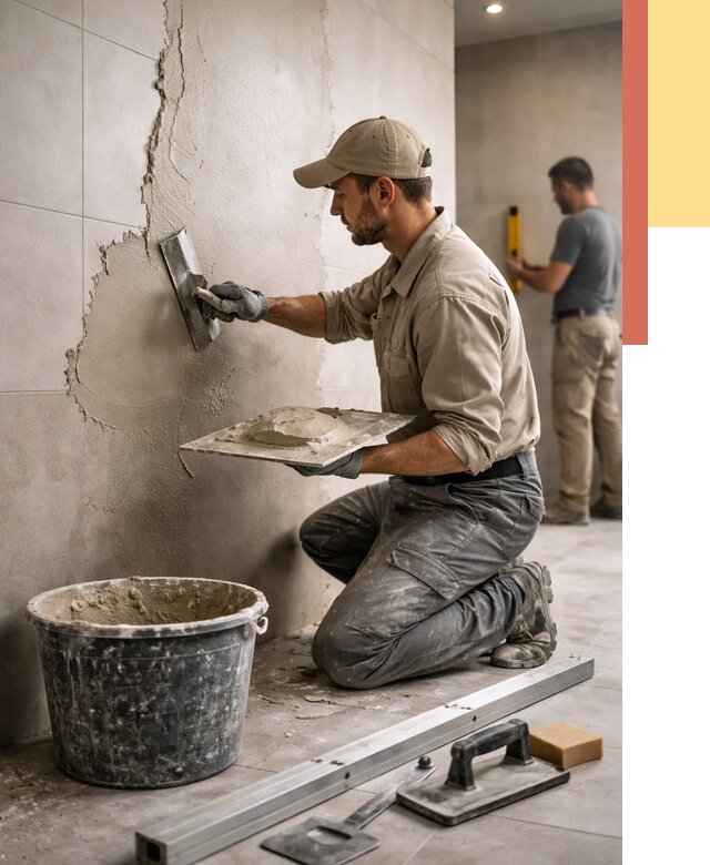 Штукатурка стен в ванной в Каменске-Уральском от 4787 руб./м² — выравнивание под ключ | ОТДЕЛОЧНИК-Кмн