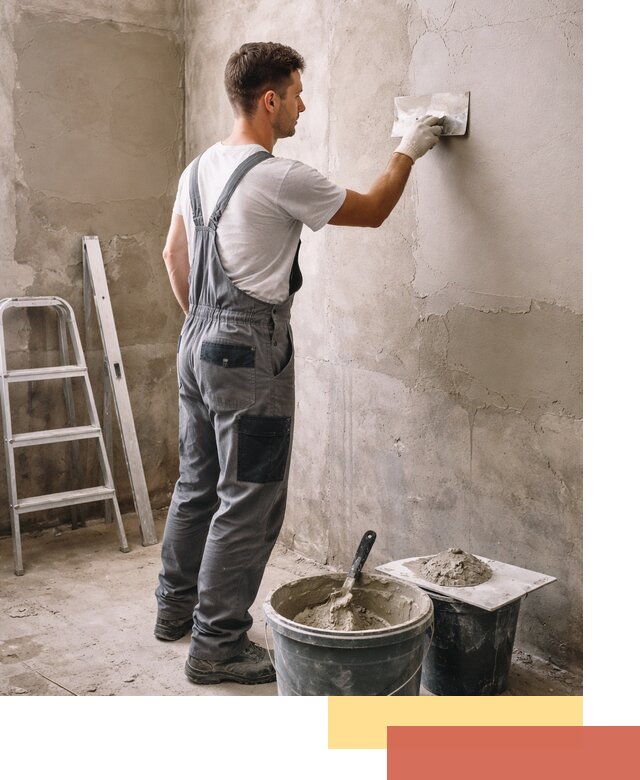 Штукатурка стен в ванной под ключ в Каменске-Уральском