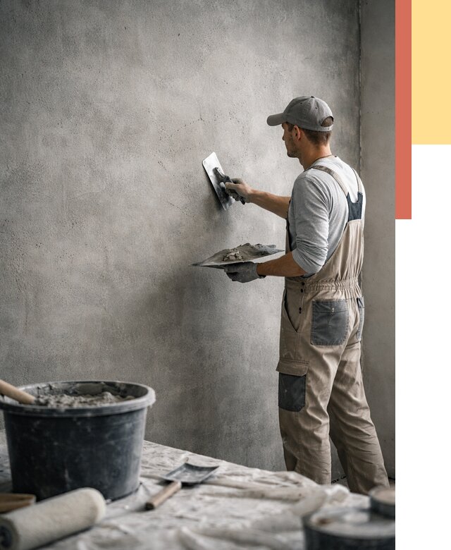 Декоративная штукатурка под бетон в Каменске-Уральском от 2660 руб./м² — нанесение под ключ | ОТДЕЛОЧНИК-Кмн