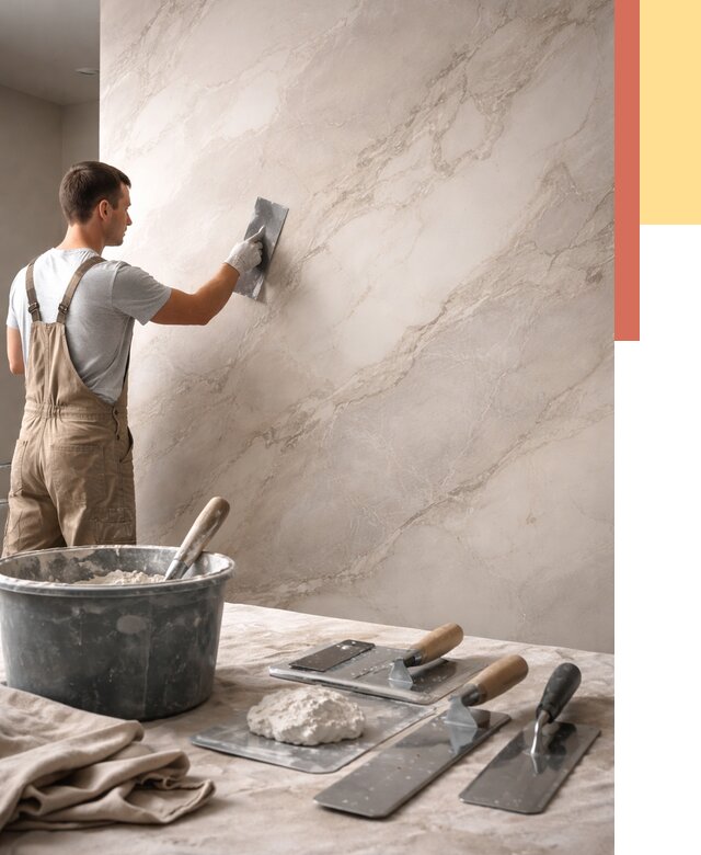 Декоративная штукатурка под мрамор в Каменске-Уральском от 2979 руб./м² — быстро и недорого | ОТДЕЛОЧНИК-Кмн