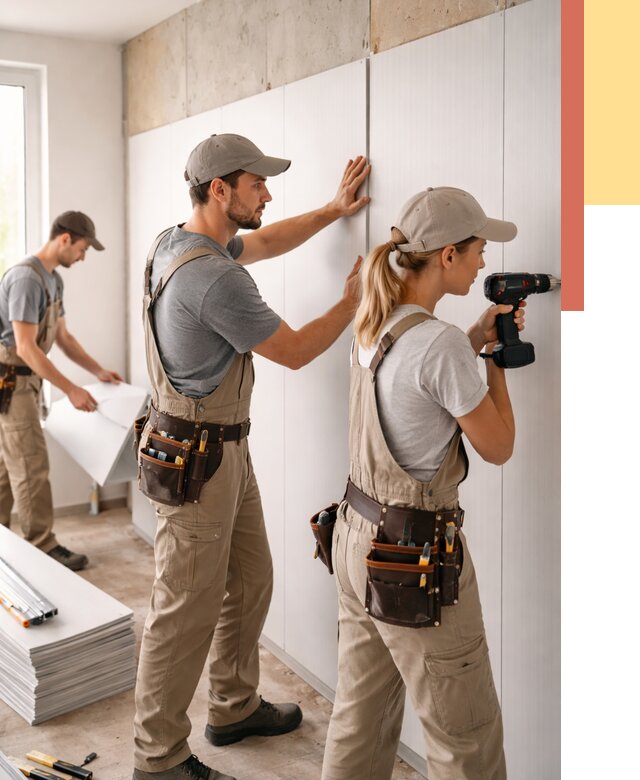 Монтаж ПВХ панелей на стены в Каменске-Уральском от 479 руб/м2 — быстро и недорого | ОТДЕЛОЧНИК-Кмн