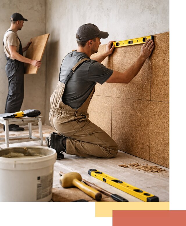 Монтаж пробковых панелей на стены в Каменске-Уральском быстро и качественно