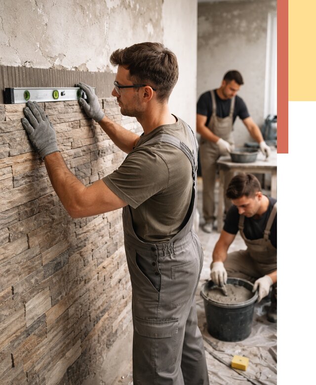 Монтаж искусственного камня в Каменске-Уральском от 4787 руб. под ключ | ОТДЕЛОЧНИК-Кмн