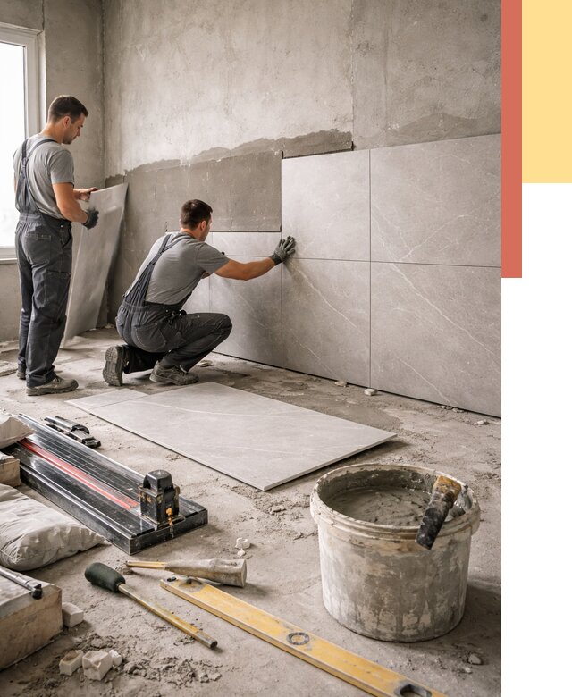 Облицовка стен керамогранитом в Каменске-Уральском от 4468 руб./м² — услуги под ключ | ОТДЕЛОЧНИК-Кмн