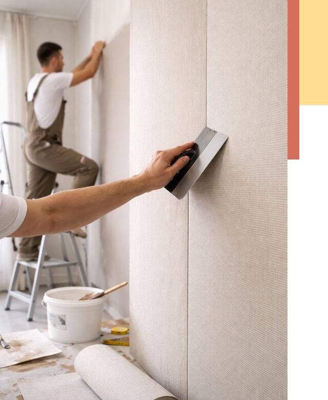 Поклейка текстильных обоев в Каменске-Уральском от 4787 руб. под ключ | ОТДЕЛОЧНИК-Кмн