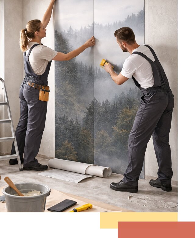 Поклейка фотообоев профессионально в Каменске-Уральском под ключ