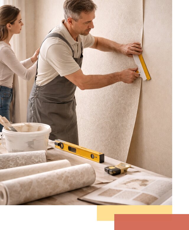 Поклейка обоев с подбором рисунка в Каменске-Уральском