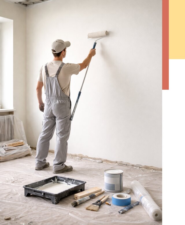 Покраска стен водоэмульсионной краской в Каменске-Уральском от 479 руб. за м² | ОТДЕЛОЧНИК-Кмн