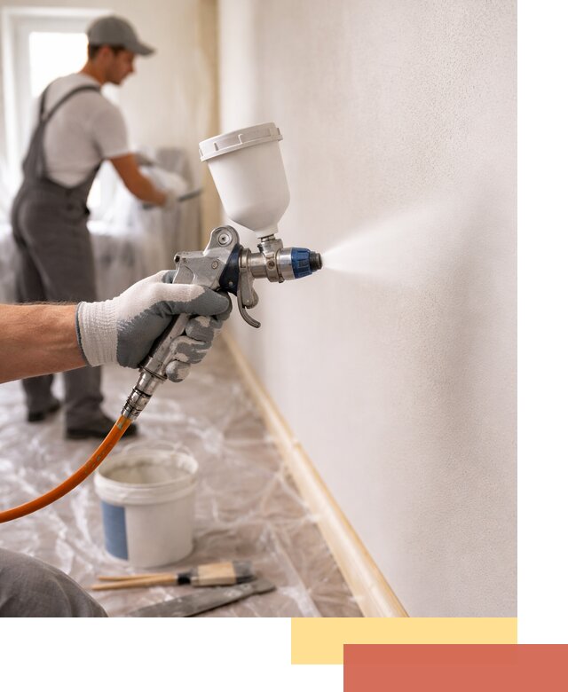 Покраска стен краскопультом в Каменске-Уральском быстро и качественно