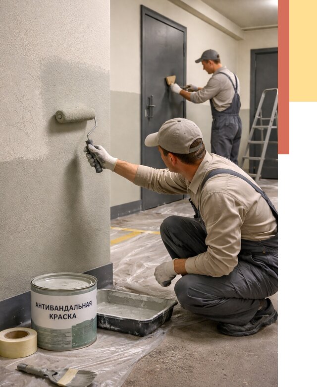 Покраска стен антивандальной краской в Каменске-Уральском от 4787 руб./м² под ключ | ОТДЕЛОЧНИК-Кмн
