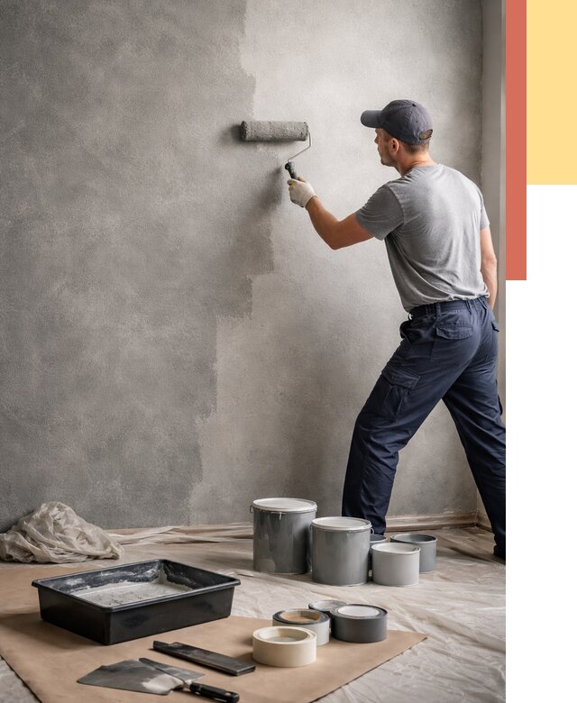 Покраска стен под бетон в Каменске-Уральском от 691 руб. за м2 — быстро и недорого | ОТДЕЛОЧНИК-Кмн