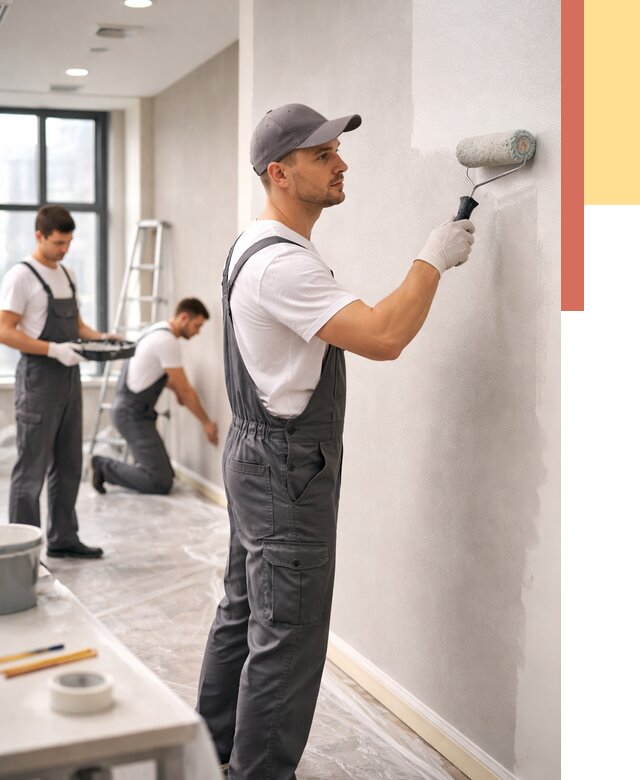 Покраска стен в офисе в Каменске-Уральском от 9042 руб. — быстро и недорого | ОТДЕЛОЧНИК-Кмн