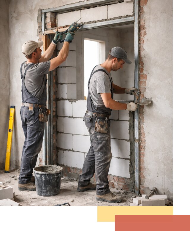 Закладка дверного проема под ключ в Каменске-Уральском: демонтаж, монтаж, отделка