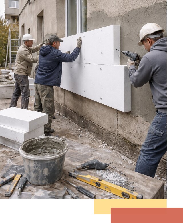 Утепление наружных стен пенопластом в Каменске-Уральском