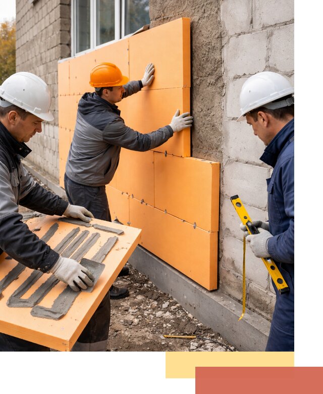 Утепление фасада пеноплексом под ключ в Каменске-Уральском