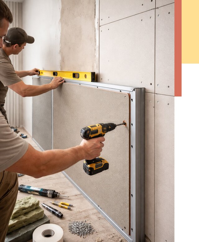 Шумоизоляция стен панелями ЗИПС в Каменске-Уральском от 2340 руб./м² под ключ | ОТДЕЛОЧНИК-Кмн