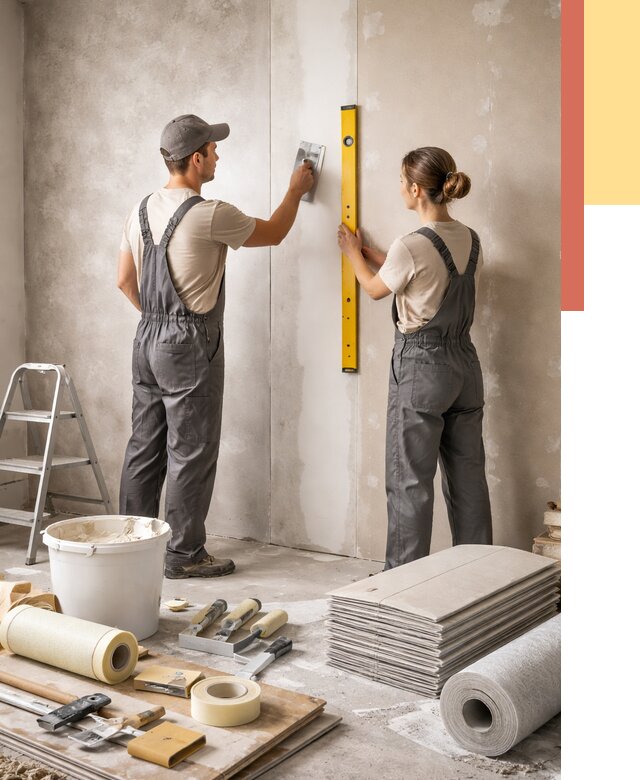 Отделка стен в Каменске-Уральском от 1596 руб/м² — недорого, быстро, под ключ | ОТДЕЛОЧНИК-Кмн