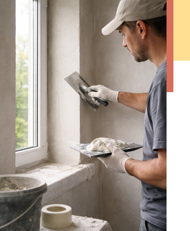 Штукатурка откосов в Каменске-Уральском от 4787 руб/м² — услуги и выравнивание под ключ | ОТДЕЛОЧНИК-Кмн