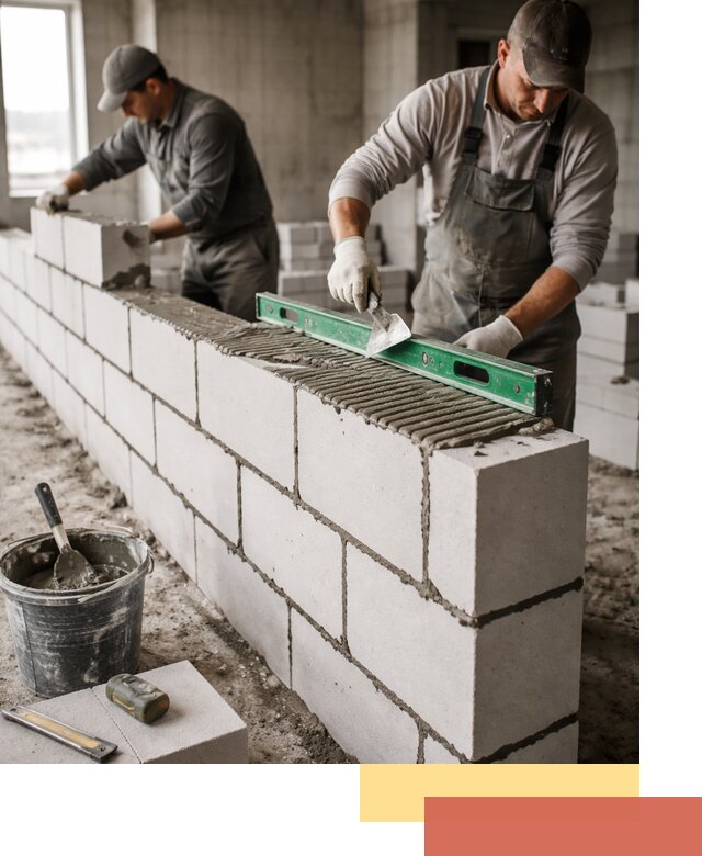 Кладка перегородок из газобетона в Каменске-Уральском быстро и качественно