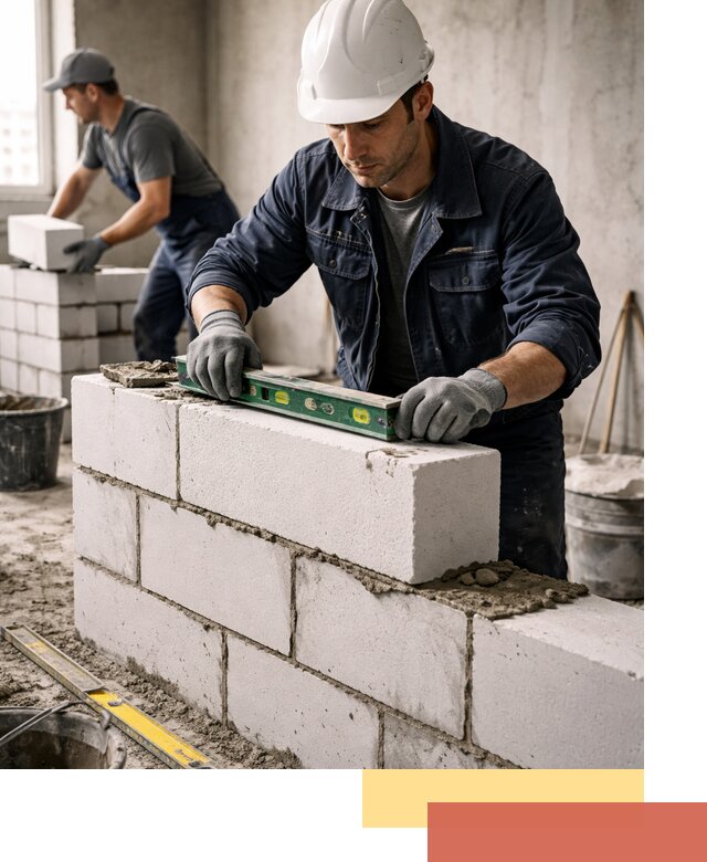 Кладка перегородок из пеноблока под ключ в Каменске-Уральском