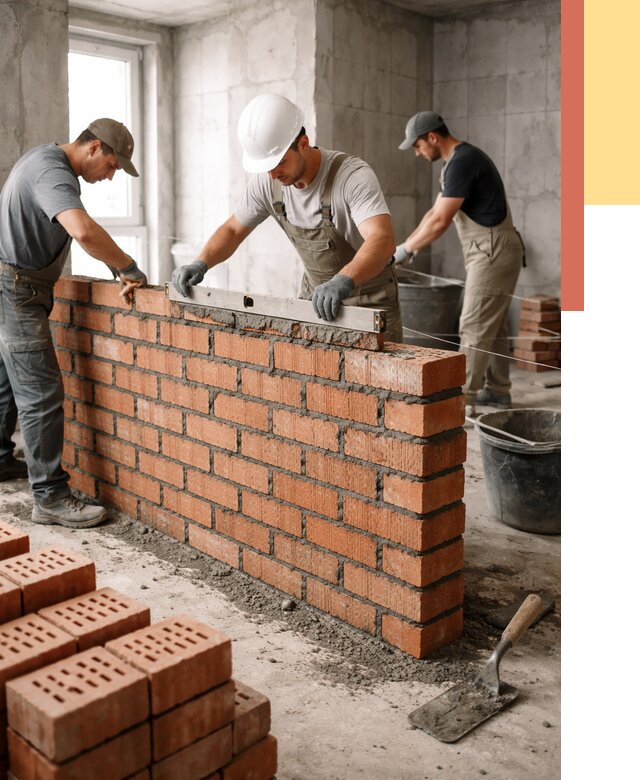 Кладка перегородок из кирпича в Каменске-Уральском от 3723 руб. за м² | ОТДЕЛОЧНИК-Кмн