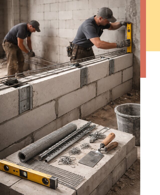 Армирование кладки перегородок в Каменске-Уральском от 798 руб. под ключ | ОТДЕЛОЧНИК-Кмн