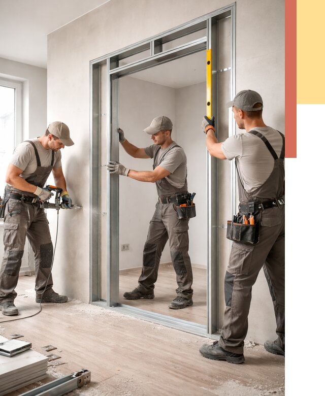 Устройство дверного проема в перегородке в Каменске-Уральском от 4787 руб. под ключ | ОТДЕЛОЧНИК-Кмн