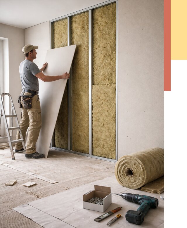 Перегородка из гипсокартона с шумоизоляцией в Каменске-Уральском от 3319 руб. | ОТДЕЛОЧНИК-Кмн