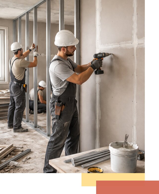 Перегородки из огнестойкого гипсокартона в Каменске-Уральском под ключ