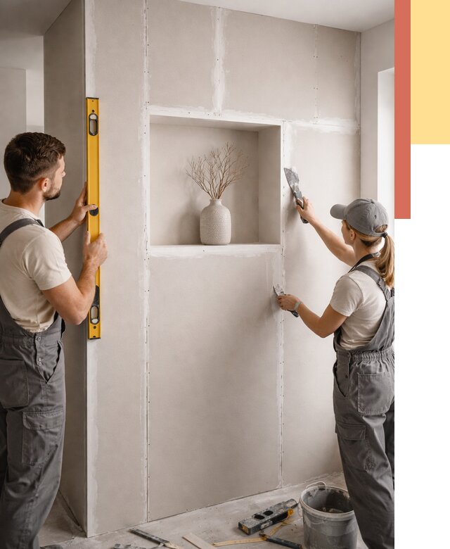 Перегородка из гипсокартона с нишей в Каменске-Уральском от 3457 руб. под ключ | ОТДЕЛОЧНИК-Кмн