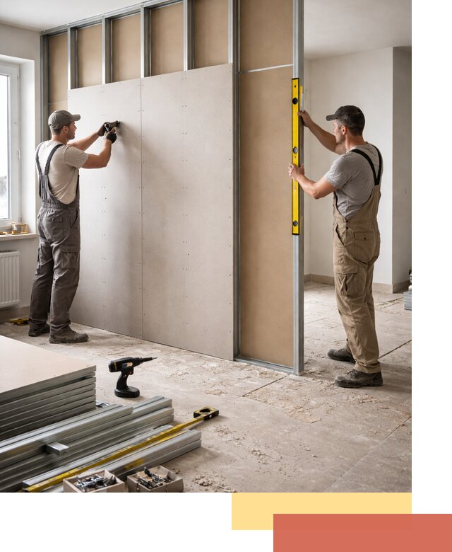 Зонирующая перегородка из гипсокартона под ключ в Каменске-Уральском