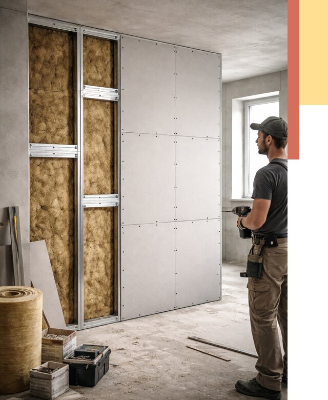 Усиленная перегородка под навеску в Каменске-Уральском от 13617 руб. — монтаж под ключ | ОТДЕЛОЧНИК-Кмн