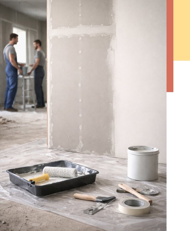 Покраска перегородок из гипсокартона в Каменске-Уральском от 4787 руб. под ключ | ОТДЕЛОЧНИК-Кмн