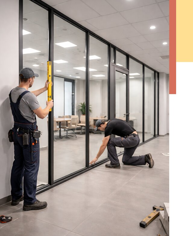 Каркасные стеклянные перегородки в Каменске-Уральском под ключ от 9787 руб. | ОТДЕЛОЧНИК-Кмн