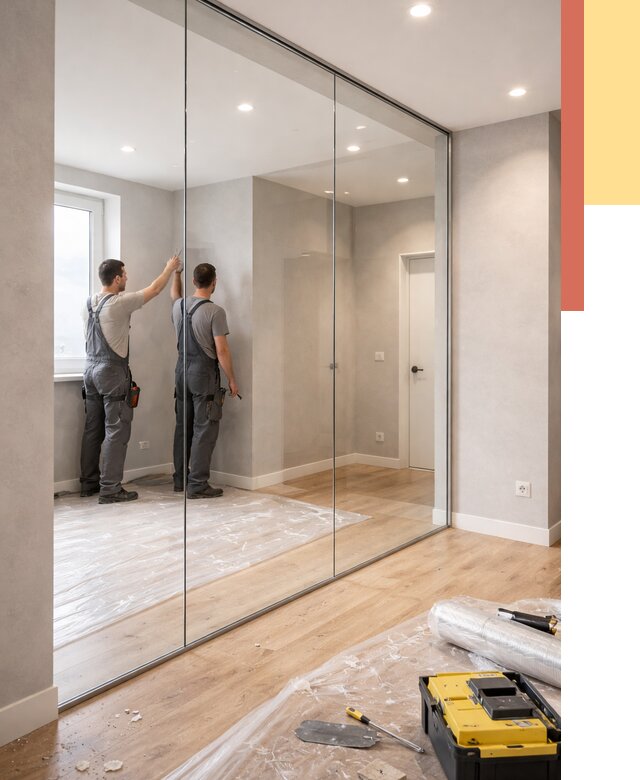 Безрамные стеклянные перегородки в Каменске-Уральском — монтаж от 10106 руб. | ОТДЕЛОЧНИК-Кмн