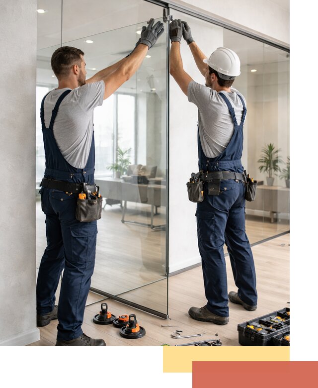 Безрамные стеклянные перегородки под ключ в Каменске-Уральском