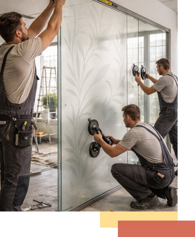 Стеклянные перегородки с рисунком на заказ в Каменске-Уральском