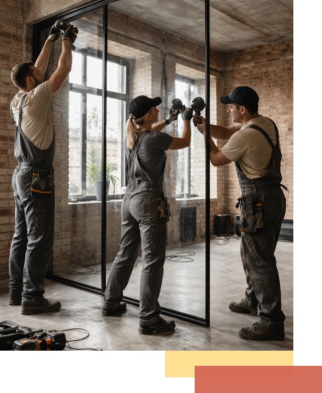 Стеклянные перегородки лофт — изготовление и монтаж в Каменске-Уральском